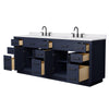 Custom image for Dark Blue with Matte Black Trim / White Cultured Marble / No Mirror