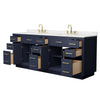 Custom image for Dark Blue with Brushed Gold Trim / Carrara Cultured Marble / No Mirror