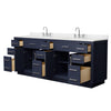 Custom image for Dark Blue with Brushed Nickel Trim / Carrara Cultured Marble / No Mirror