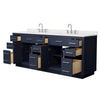 Custom image for Dark Blue with Brushed Nickel Trim / Giotto Quartz / No Mirror