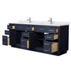 Custom image for Dark Blue with Brushed Nickel Trim / White Cultured Marble / No Mirror