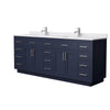 Custom image for Dark Blue with Brushed Nickel Trim / White Cultured Marble / No Mirror