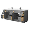 Custom image for Dark Gray with Matte Black Trim / Carrara Cultured Marble / No Mirror