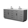 Custom image for Dark Gray with Matte Black Trim / Carrara Cultured Marble / No Mirror