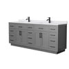 Custom image for Dark Gray with Matte Black Trim / White Cultured Marble / No Mirror