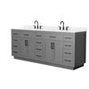Custom image for Dark Gray with Matte Black Trim / White Quartz / No Mirror