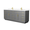 Custom image for Dark Gray with Brushed Gold Trim / Carrara Cultured Marble / No Mirror