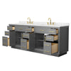 Custom image for Dark Gray with Brushed Gold Trim / Carrara Cultured Marble / No Mirror
