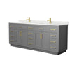 Custom image for Dark Gray with Brushed Gold Trim / Giotto Quartz / No Mirror