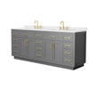 Custom image for Dark Gray with Brushed Gold Trim / Giotto Quartz / No Mirror