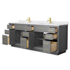 Custom image for Dark Gray with Brushed Gold Trim / White Cultured Marble / No Mirror