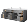 Custom image for Dark Gray with Brushed Nickel Trim / White Cultured Marble / No Mirror