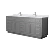 Custom image for Dark Gray with Brushed Nickel Trim / White Cultured Marble / No Mirror