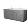 Custom image for Dark Gray with Brushed Nickel Trim / White Cultured Marble / No Mirror