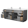 Custom image for Dark Gray with Brushed Nickel Trim / White Quartz / No Mirror