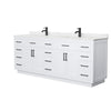 Custom image for White with Matte Black Trim / Carrara Cultured Marble / No Mirror