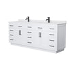 Custom image for White with Matte Black Trim / White Cultured Marble / No Mirror