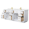 Custom image for White with Brushed Gold Trim / Carrara Cultured Marble / No Mirror