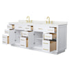 Custom image for White with Brushed Gold Trim / Giotto Quartz / No Mirror
