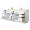 Custom image for White with Brushed Gold Trim / White Cultured Marble / No Mirror