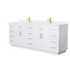 Custom image for White with Brushed Gold Trim / White Quartz / No Mirror
