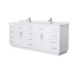 Custom image for White with Brushed Nickel Trim / White Cultured Marble / No Mirror