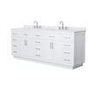 Custom image for White with Brushed Nickel Trim / White Cultured Marble / No Mirror