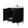 Custom image for Black with Brushed Nickel Trim / White Carrara Marble / No Mirror