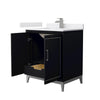 Custom image for Black with Brushed Nickel Trim / White Cultured Marble / No Mirror