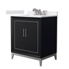 Custom image for Black with Brushed Nickel Trim / White Cultured Marble / No Mirror