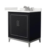 Custom image for Black with Brushed Nickel Trim / White Quartz / No Mirror