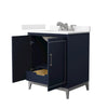 Custom image for Dark Blue with Brushed Nickel Trim / Carrara Cultured Marble / No Mirror