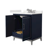 Custom image for Dark Blue with Brushed Nickel Trim / White Quartz / No Mirror