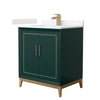 Custom image for Green with Satin Bronze Trim / Carrara Cultured Marble / No Mirror
