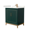 Custom image for Green with Satin Bronze Trim / Giotto Quartz / No Mirror