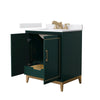 Custom image for Green with Satin Bronze Trim / White Cultured Marble / No Mirror