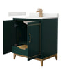 Custom image for Green with Satin Bronze Trim / White Quartz / No Mirror