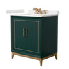 Custom image for Green with Satin Bronze Trim / White Quartz / No Mirror