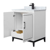 Custom image for White with Matte Black Trim / White Carrara Marble / No Mirror