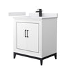 Custom image for White with Matte Black Trim / White Cultured Marble / No Mirror