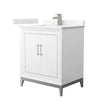 Custom image for White with Brushed Nickel Trim / Giotto Quartz / No Mirror