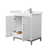 Custom image for White with Brushed Nickel Trim / White Cultured Marble / No Mirror