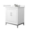 Custom image for White with Brushed Nickel Trim / White Cultured Marble / No Mirror