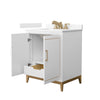 Custom image for White with Satin Bronze Trim / Carrara Cultured Marble / No Mirror
