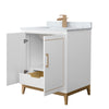 Custom image for White with Satin Bronze Trim / White Carrara Marble / No Mirror