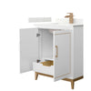Custom image for White with Satin Bronze Trim / Giotto Quartz / No Mirror