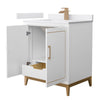 Custom image for White with Satin Bronze Trim / White Cultured Marble / No Mirror