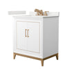 Custom image for White with Satin Bronze Trim / White Quartz / No Mirror