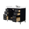Custom image for Black with Brushed Nickel Trim / Carrara Cultured Marble / No Mirror