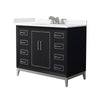 Custom image for Black with Brushed Nickel Trim / Carrara Cultured Marble / No Mirror